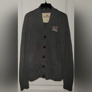 Hollister Mens Wool Blend Button Down Cardigan Size Mediym Gray 1922